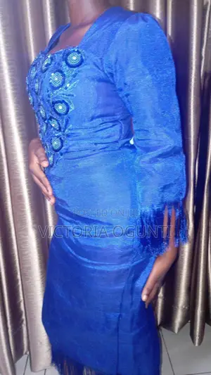 An Asoke Native Gown,With Beaded and Sequin Embroidery on the Bodice