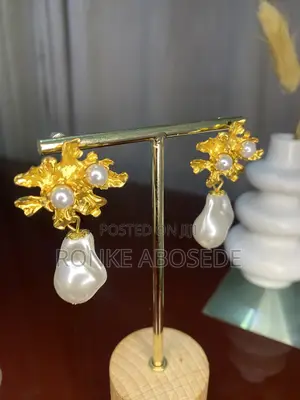 Pearl/Gold and Cuff Earrings