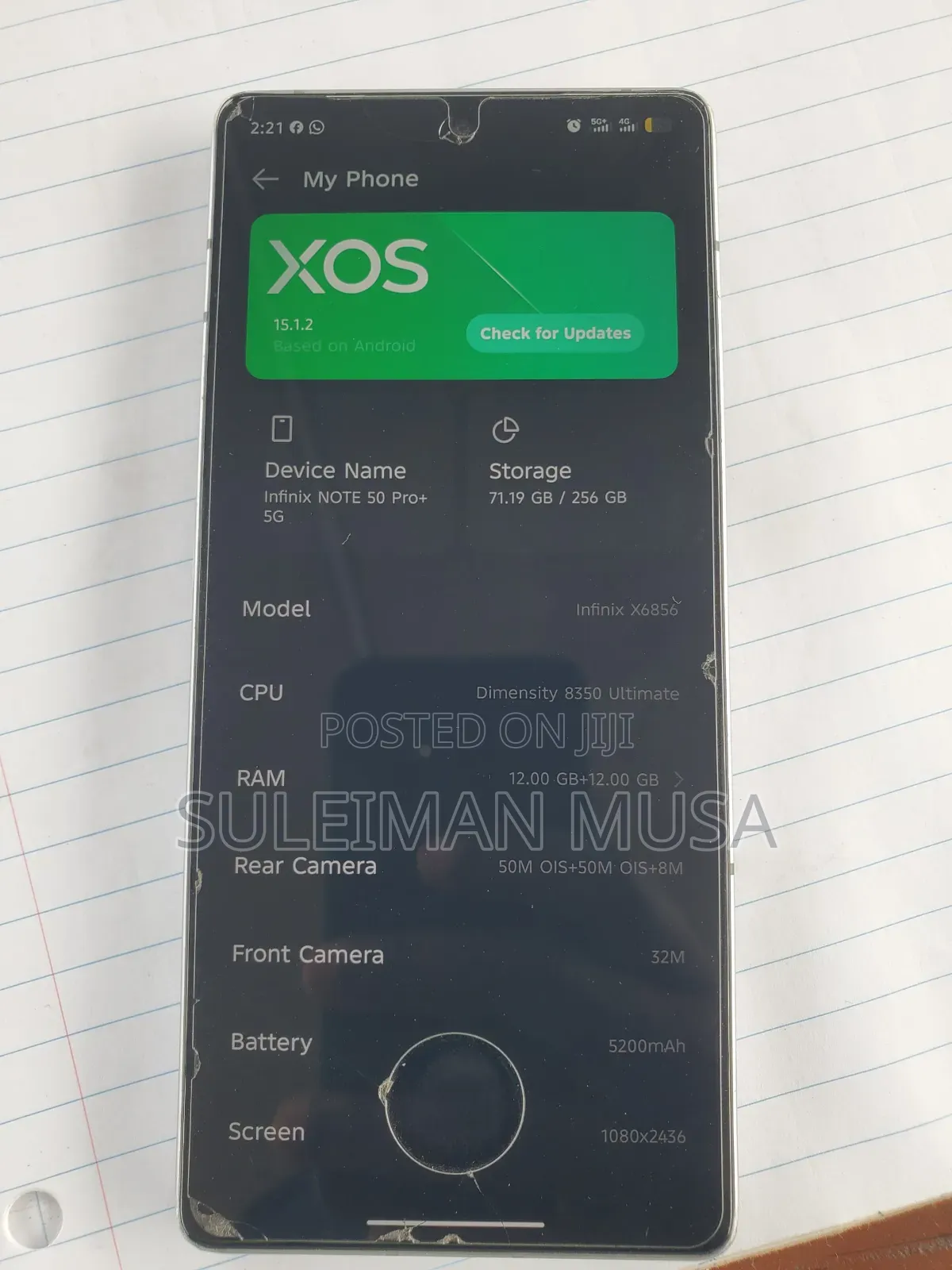 Infinix Note 50 Pro+ 256 GB Silver