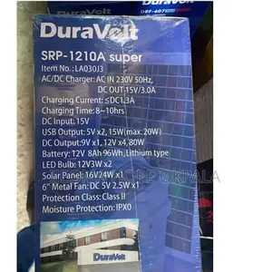 Duravolt 5 in 1 Solar Rechargeable Pack- Lithium Type