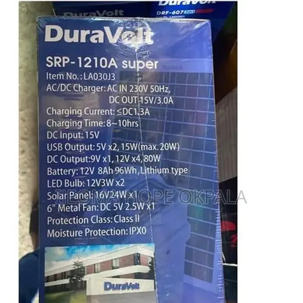 Duravolt 5 in 1 Solar Rechargeable Pack- Lithium Type