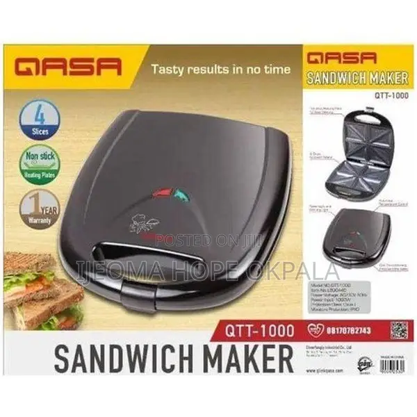 Qasa 4 Slice Toaster / Sandwich Maker