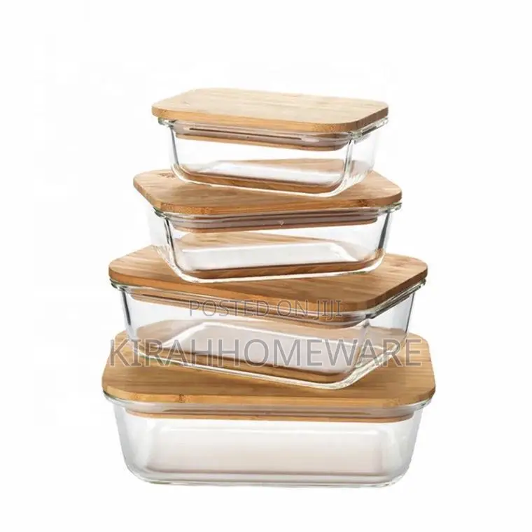 4in1 Lock Fresh Glass Bowl With Bamboo Lid