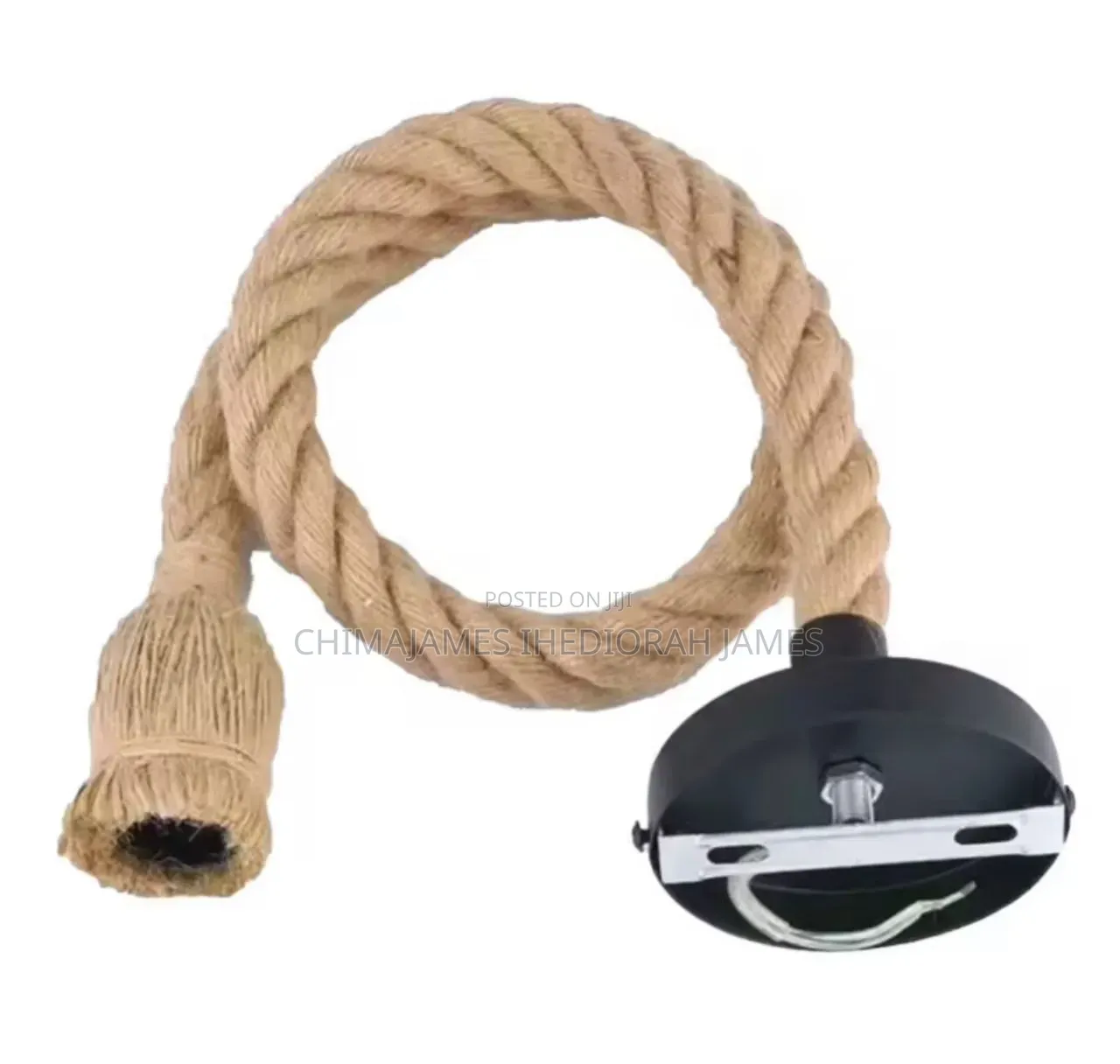 Vintage Hemp Rope Lamp Holder E27 Antique Industrial Style Single