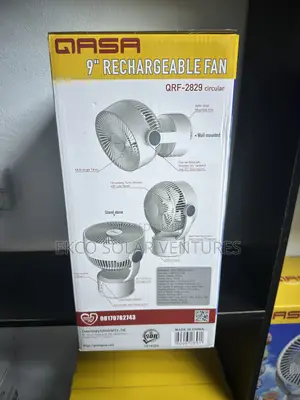 Qasa 9" Circular Rechargeable Fan