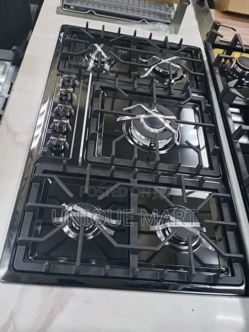 90cm Quality Black Steel 5 Burner Gas