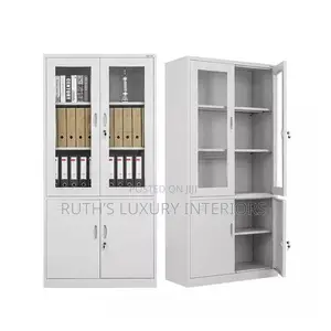 New Modern Half Glass Door and Metal File Cabinet Furniture