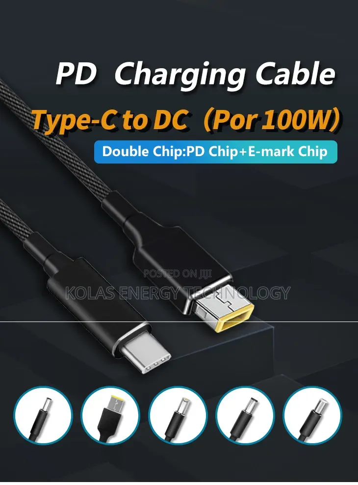 100w Usb Type C to Laptop Charging Cable