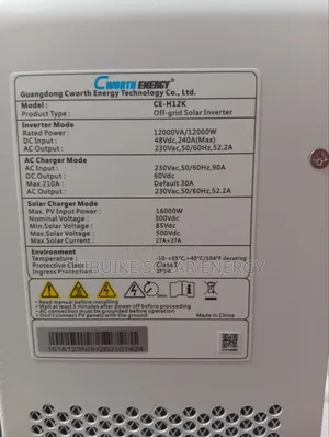 C Worth Energy Solar Inverter Hybrid 12kva/48v