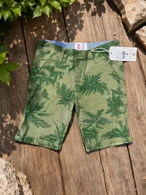 Boys Tropical Print Chino Shorts – Olive Green