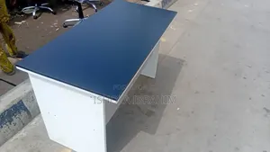 4ft White and Black Office Table