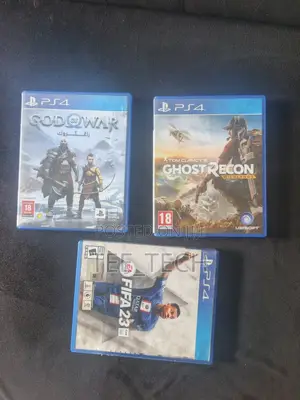 God of War Wagnarok, Ghost Recon Wildland, Fifa 23 Ps4 Discs