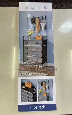 5 Layers Shoe Rack With Bag And Cap Hanger