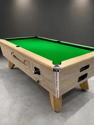 Modern Wooden Pool Table With Green Felt