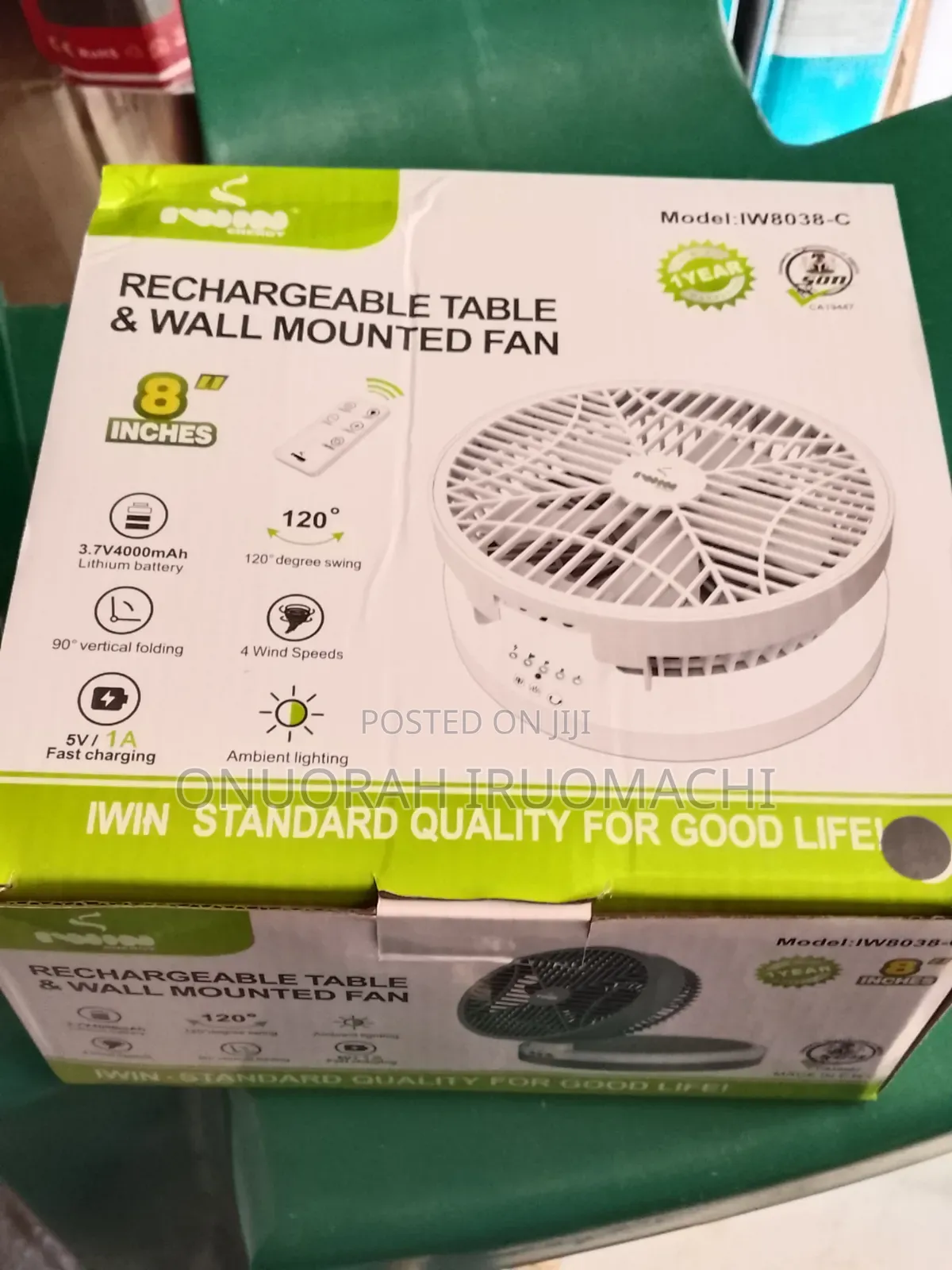 Rechargeable Table Fan