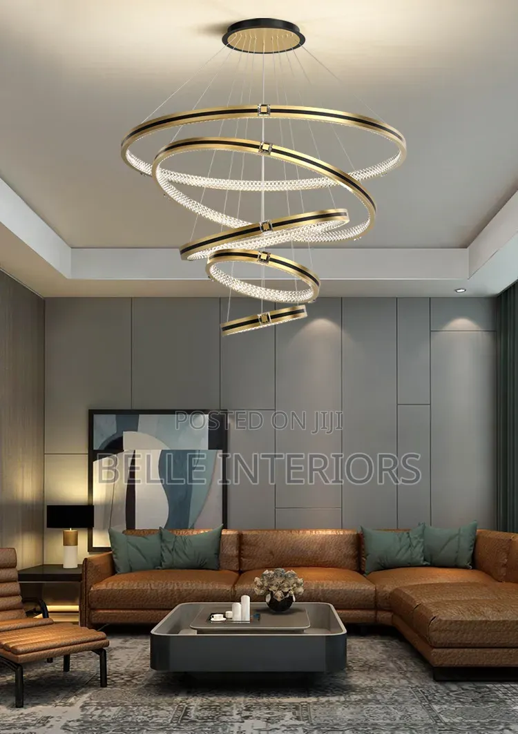Dining Room Crystal Chandelier Simple Modern Ring Loft Duplex
