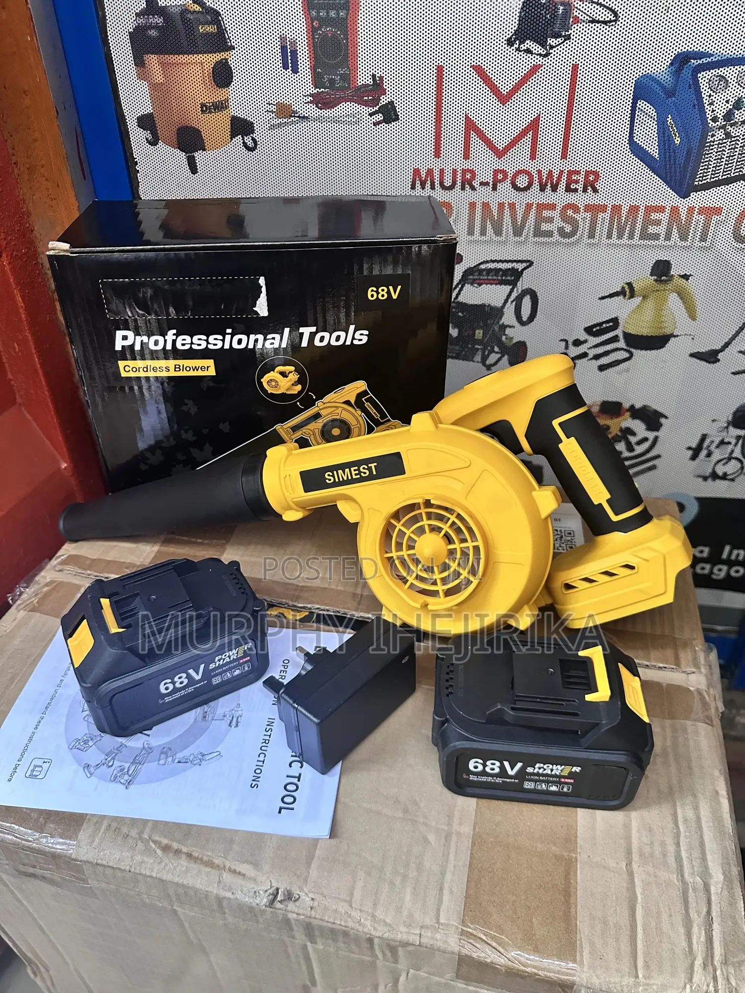 Pro Cordless Hand Blower With 2 Batteries and Digital Display