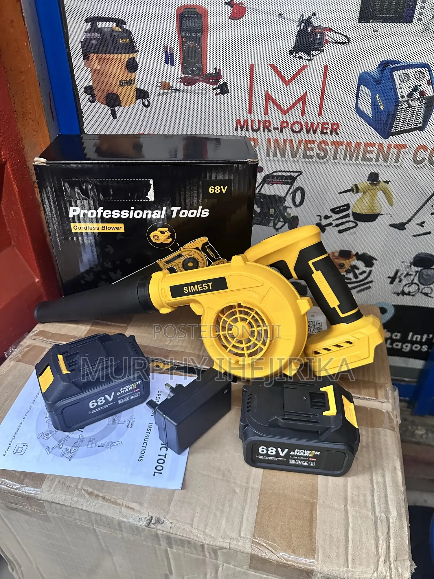 Pro Cordless Hand Blower With 2 Batteries and Digital Display
