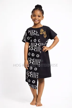 Kids African Print Dress – Stylish Asymmetrical Design