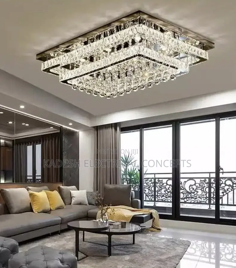 Modern Luxurious Silver Led Crystal Chandelier
