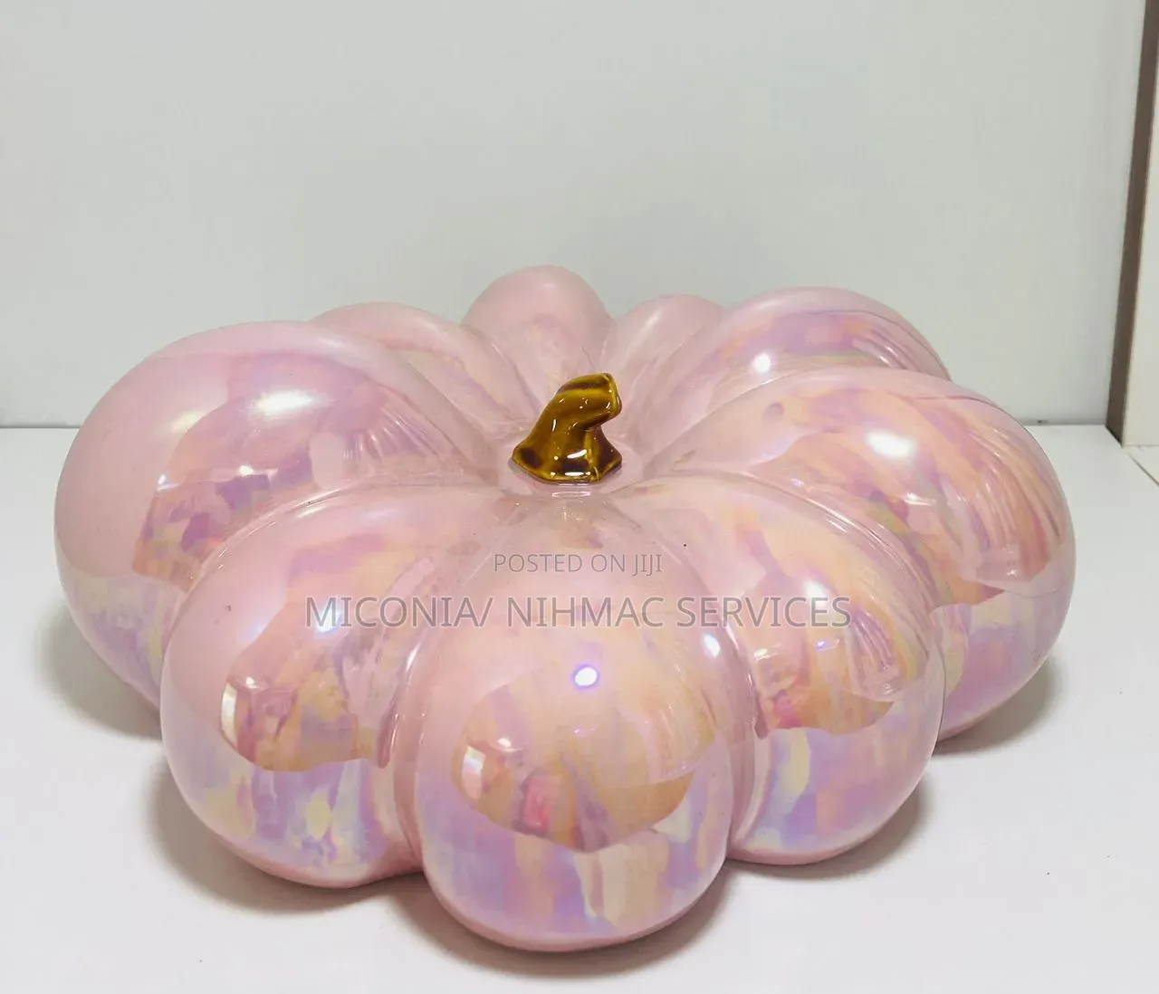 Iridescent Ceramic Pumpkin Decor