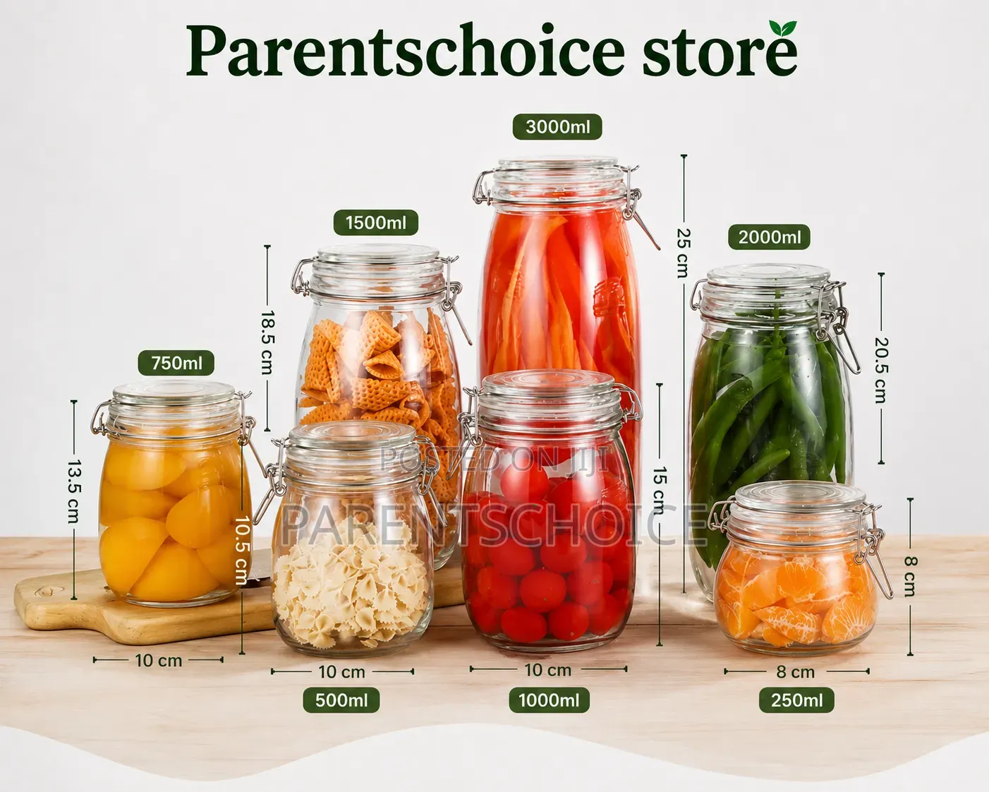 Airtight Glass Storage Jar With Hinged Lid
