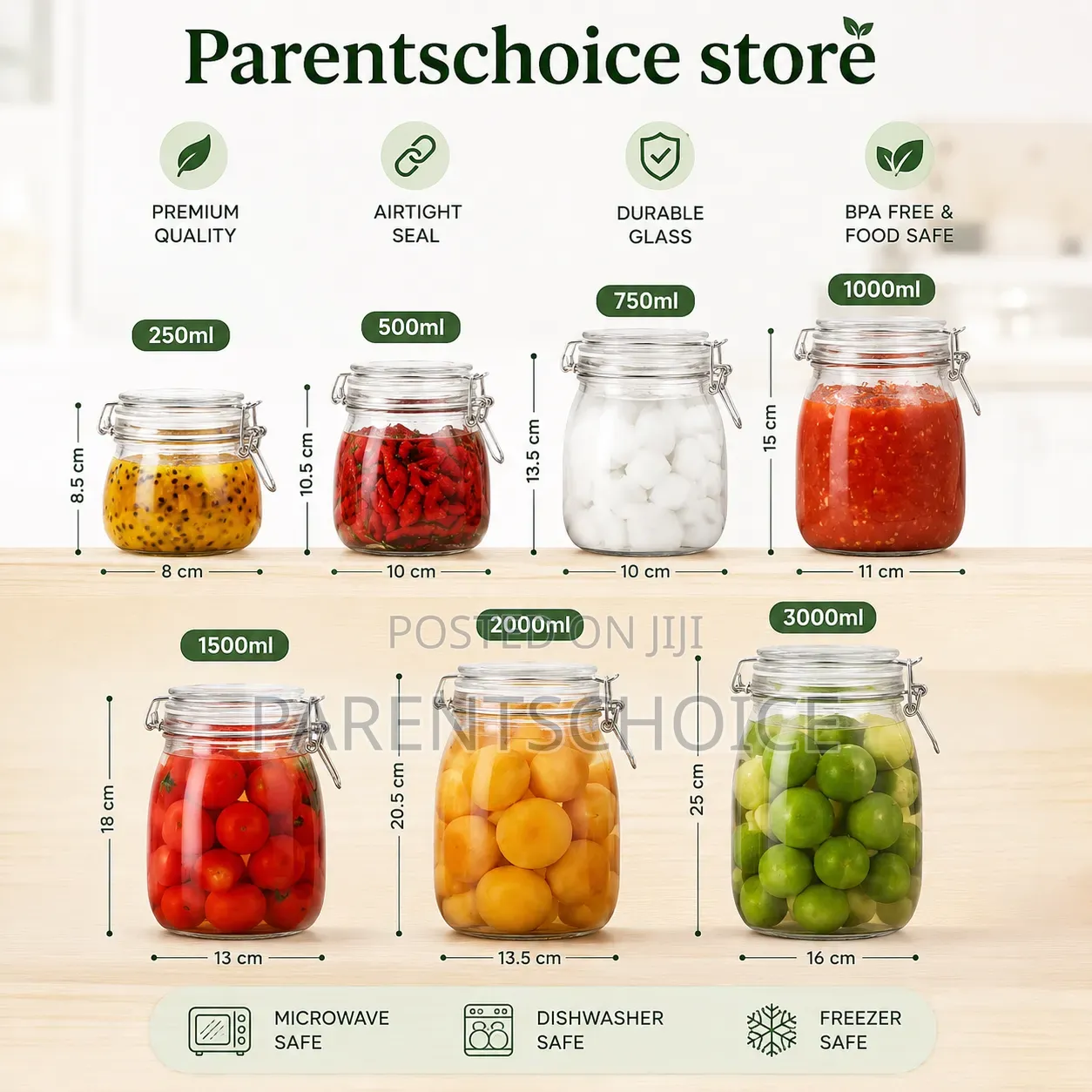 Airtight Glass Storage Jar With Hinged Lid