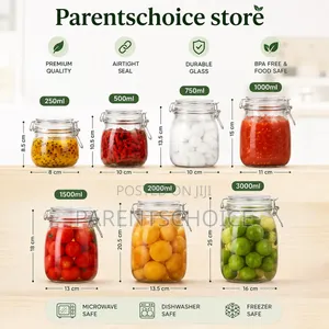 Airtight Glass Storage Jar With Hinged Lid