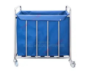 Hospital Grade Stainless Steel Linen Trolley / Cart