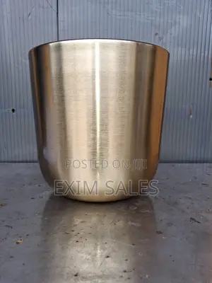 Golden Finish Brush Metal Planter