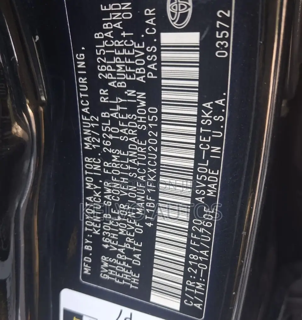 Toyota Camry 2012 Black