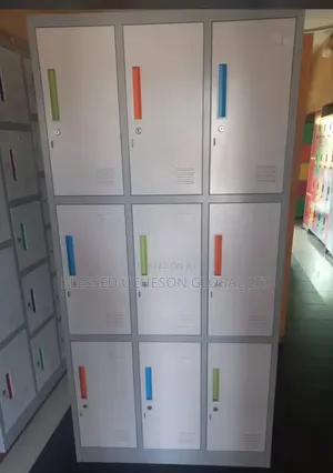 Colorful Handle 9 Door Workers Locker With Key and Padlock