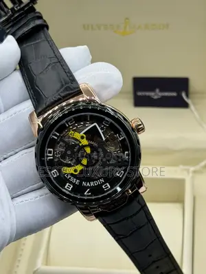 Automatic Engine Luxury Ulysse Leather Wristwatch