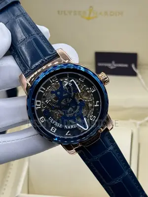 Automatic Engine Luxury Ulysse Leather Wristwatch