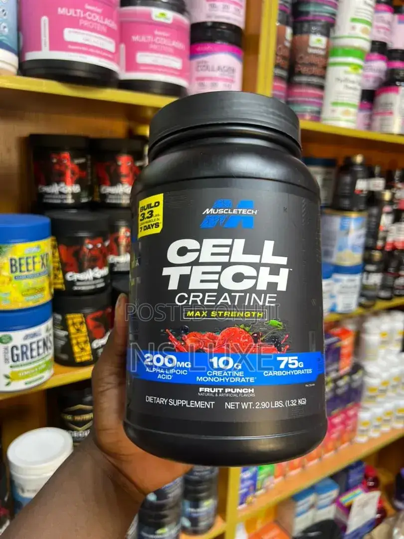 Muscletech Cell-Tech Creatine Powder Fruit Punch, 3 LBS