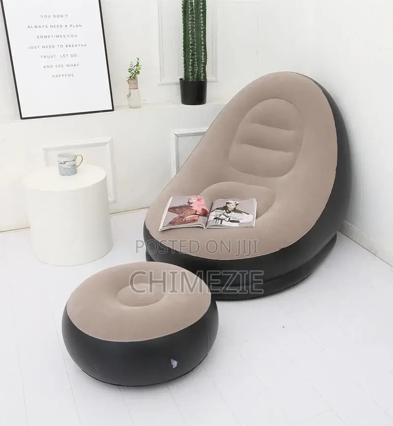 Inflatable Relaxation Sofa With Footrest and Pump.