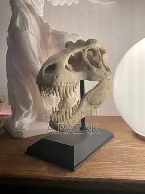 Trex Skull Sculpture, Museum-quality Dinosaur Fossil Décor