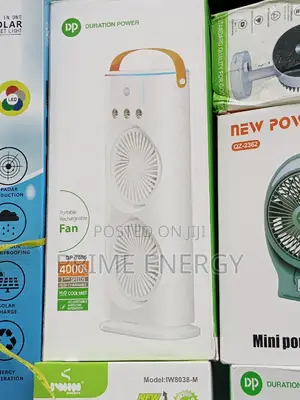 Duration Power Portable Rechargeable Fan 4000mah H2o Mist Cool