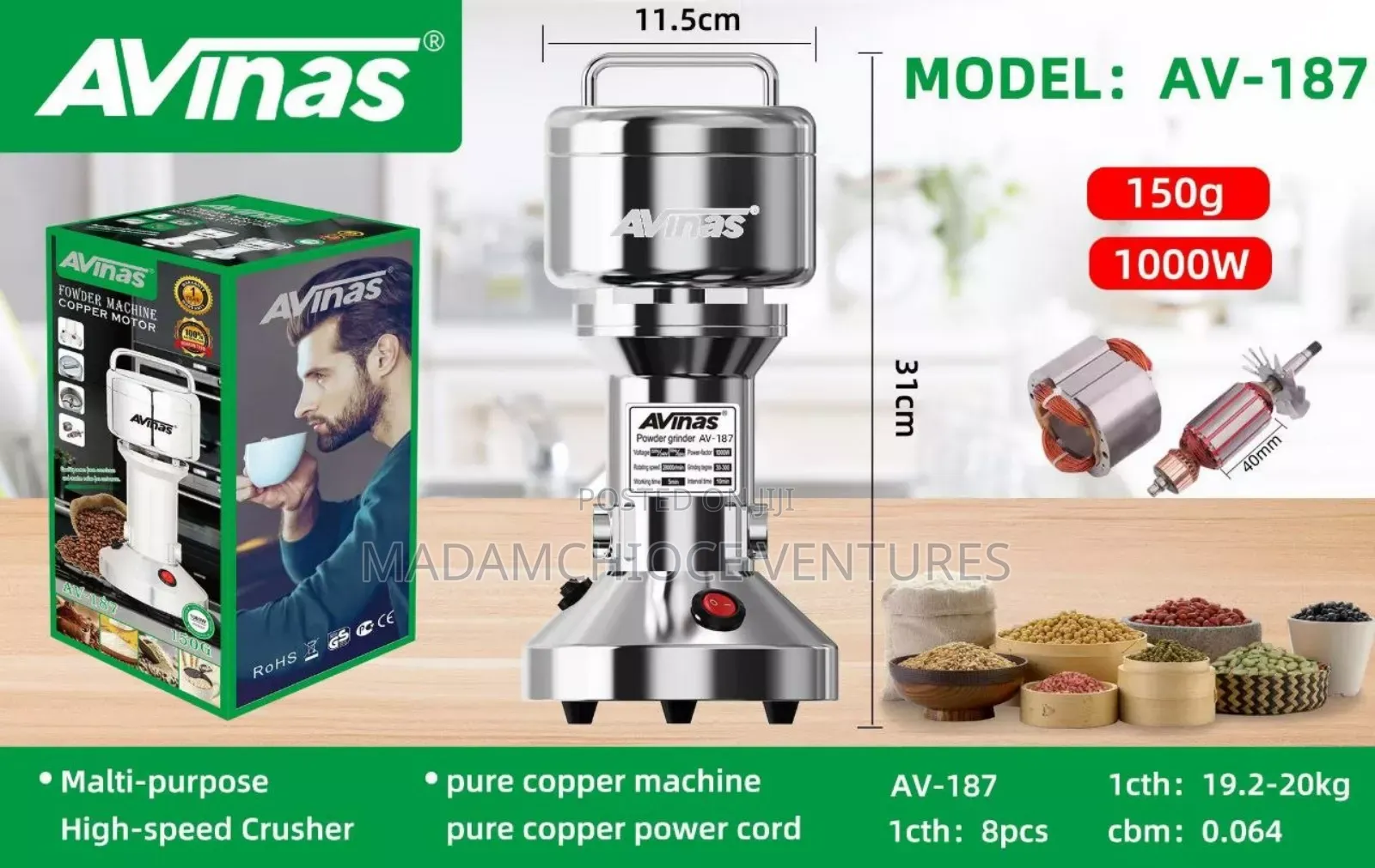Avinas 187 Switf Dry Grinder