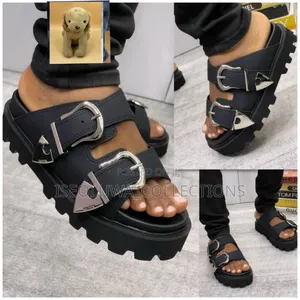 Luxury Double-Buckle Slide Sandals for Men.
