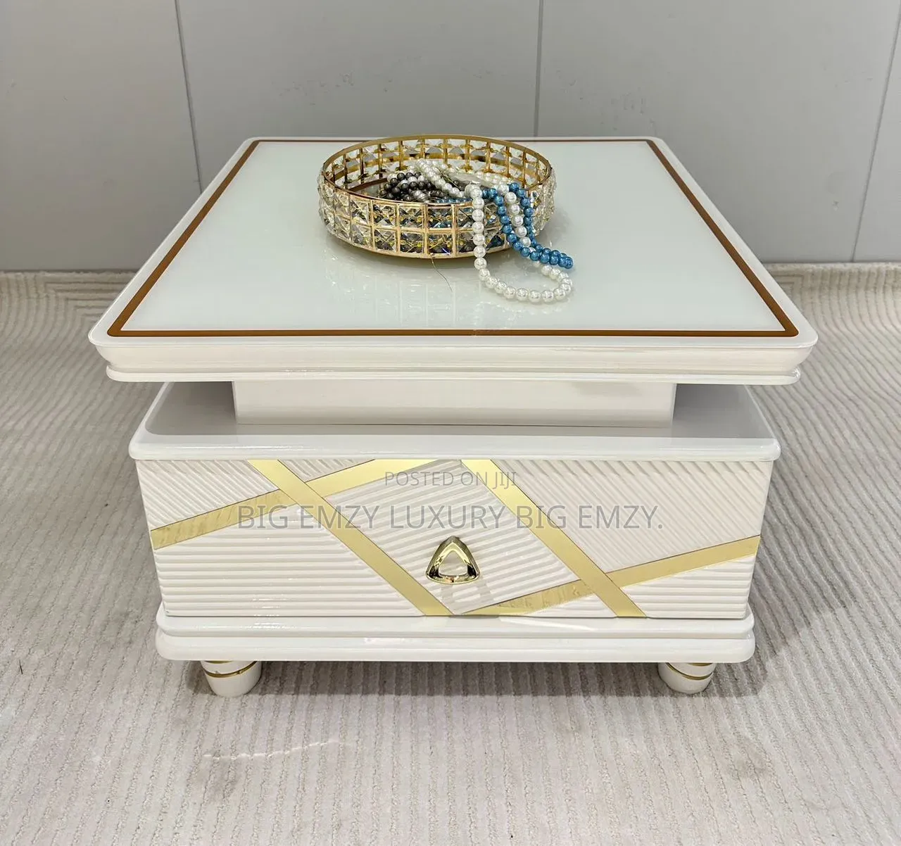 Glass Top Side Stool or Center Table