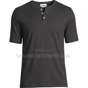 Danami Short Sleeve Henley T-Shirt - Dark Grey