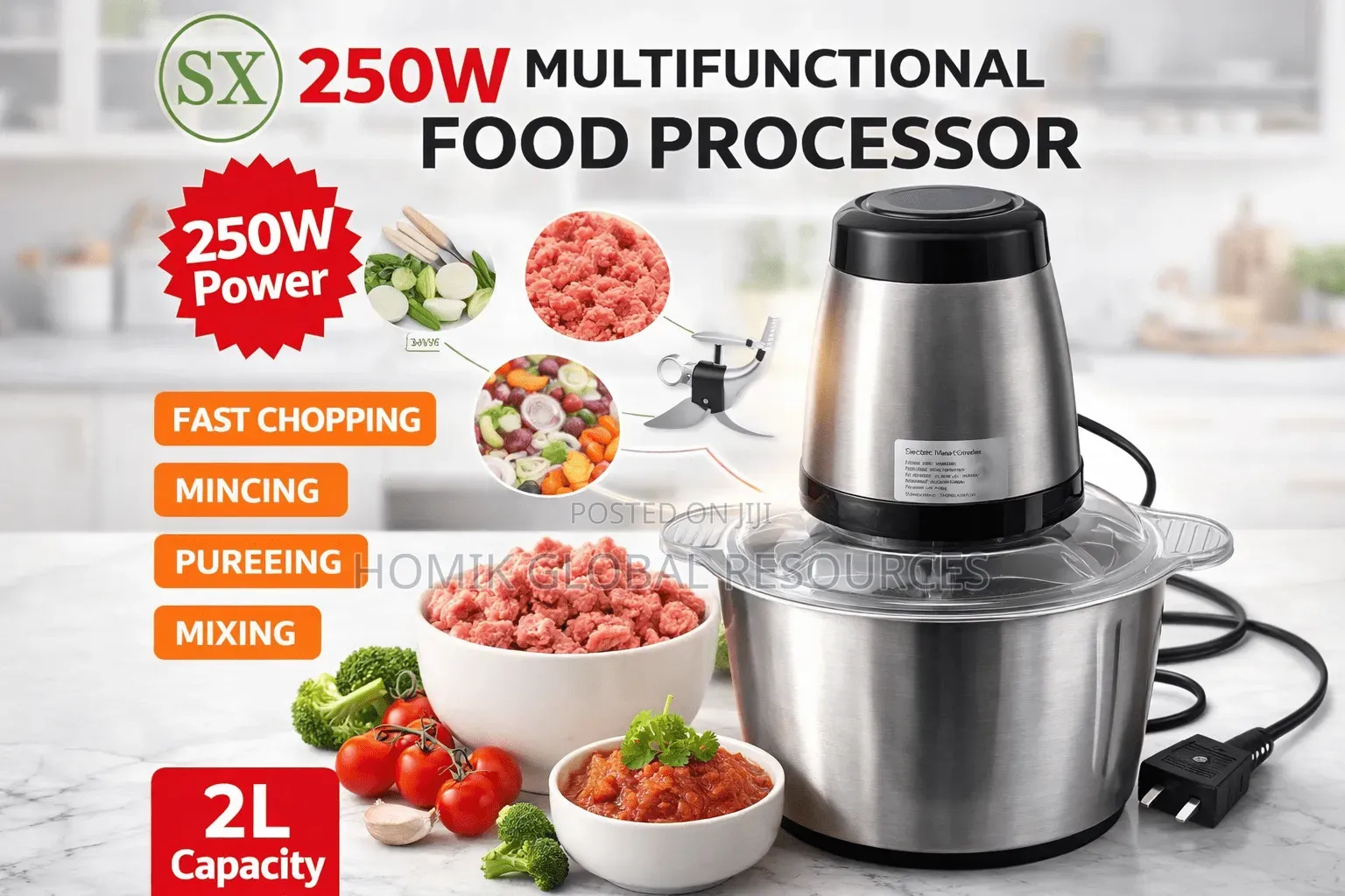 2ltr Sx Multifunctional Food Processor (250w)