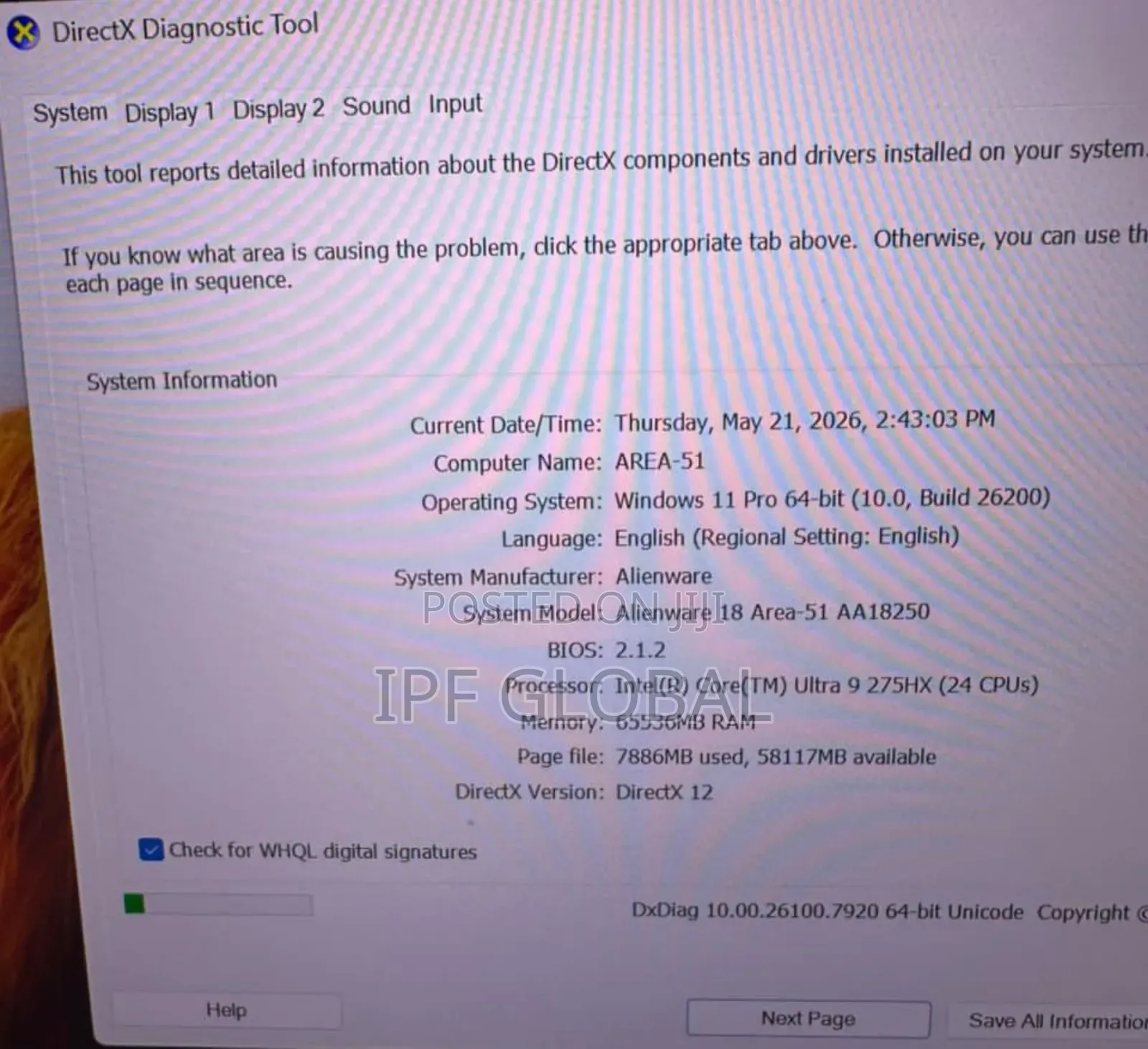 Laptop Alienware 18 Area-51 64GB Intel Core Ultra 9 SSD 2T