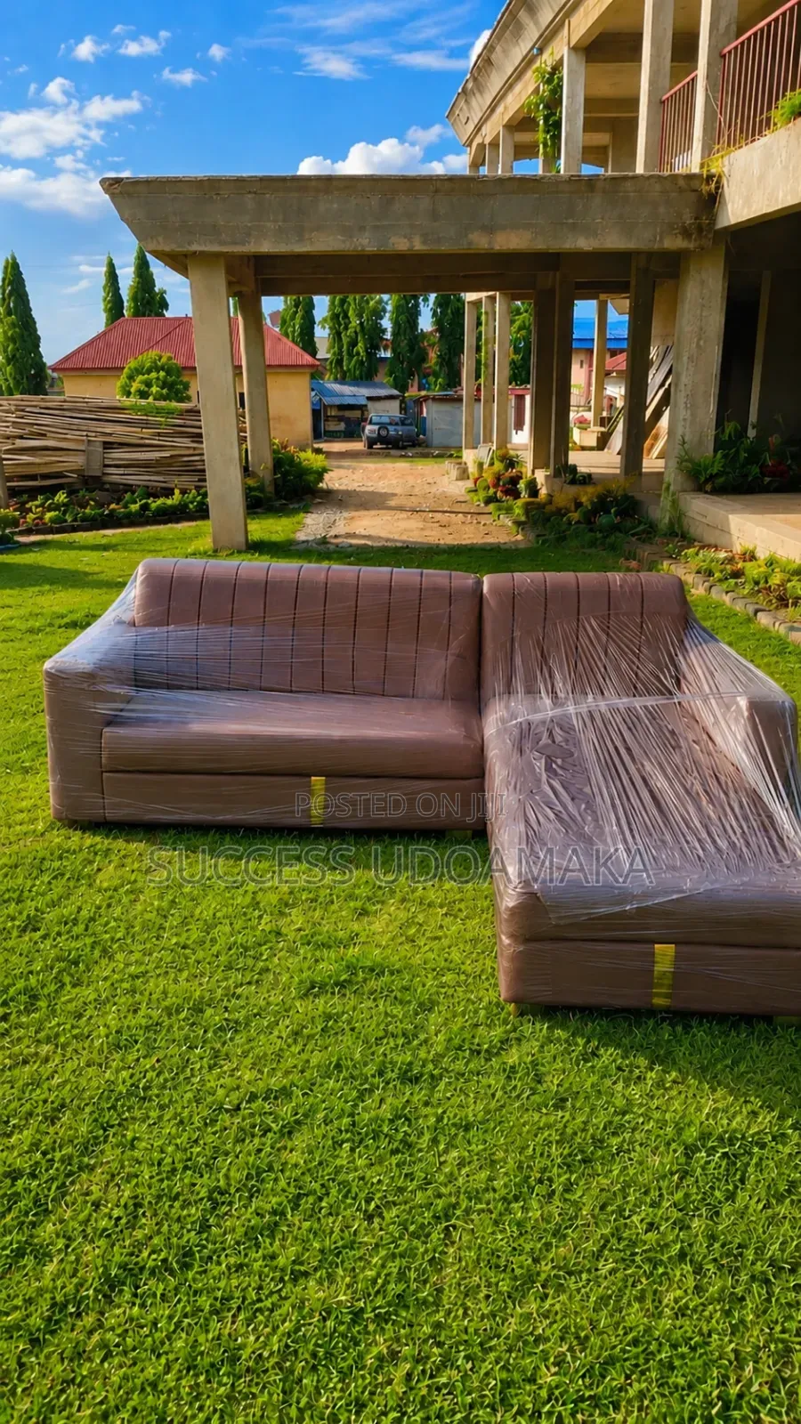 L Shape Brown Color Sofa