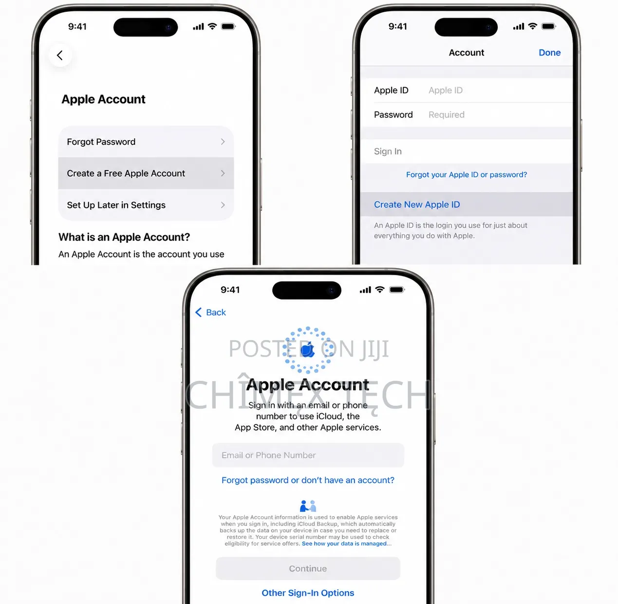 Creation of Icloud and Apple Id