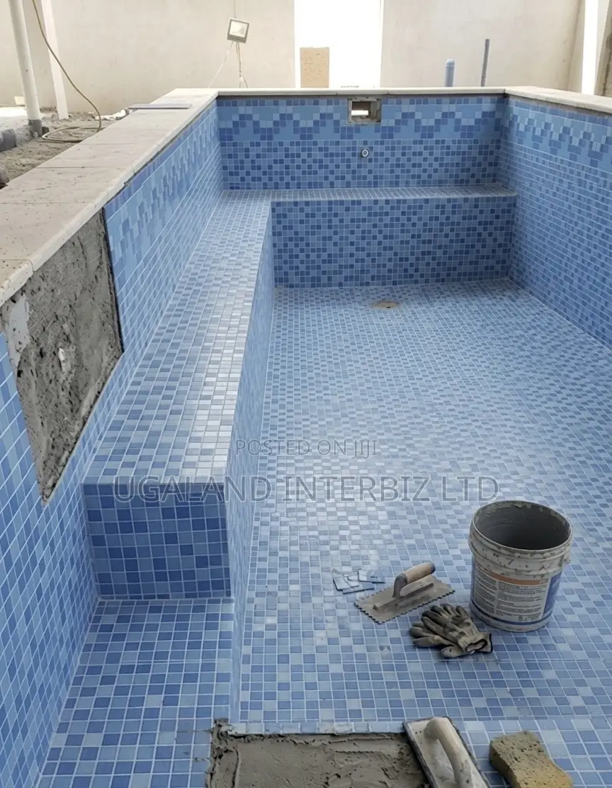 Blue Ripple Pool Tiles