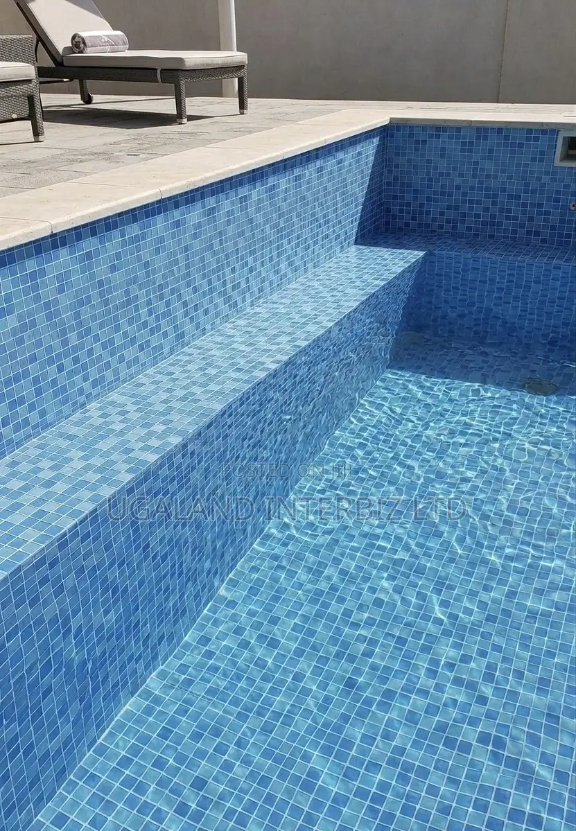 Blue Ripple Pool Tiles