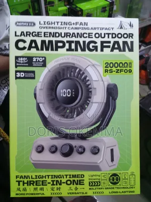 Remax Rs-Zf09 20,000mah Rechargeable Camping Fan Led Light Remote