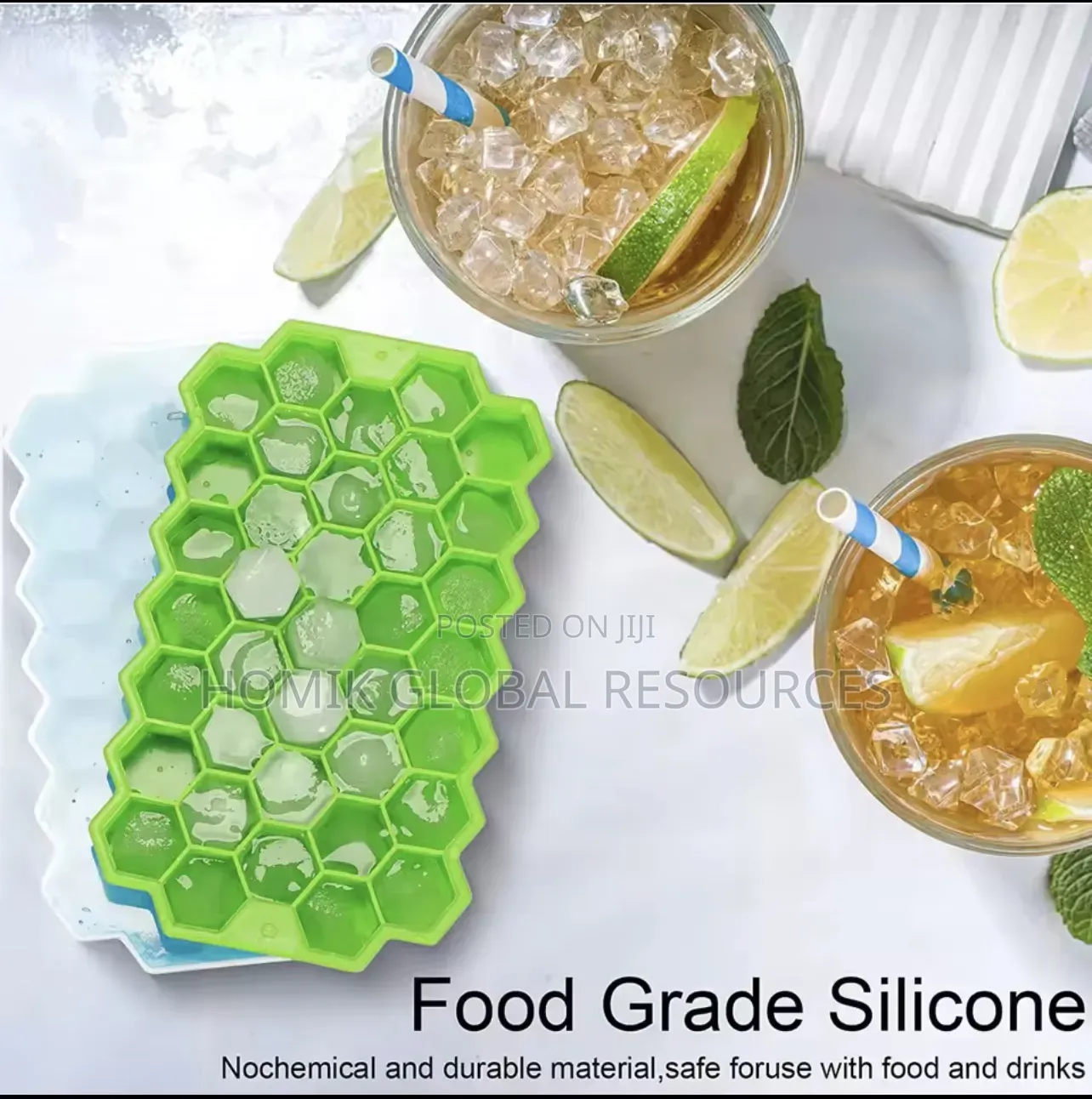 37-Grid Reusable Silicone Popsicle Ice Mould Maker With Lid